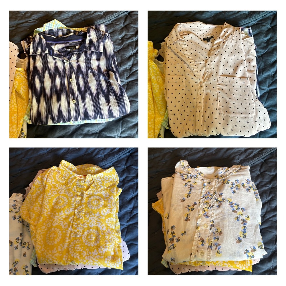 Lot of 8 Talbots 2X Button Up shirts Long Sleeve Plaid, Floral, Polka Dot, - Picture 7 of 7